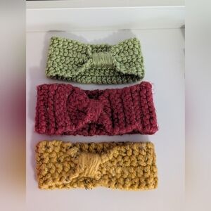 Three Yarn Knitted Headbands